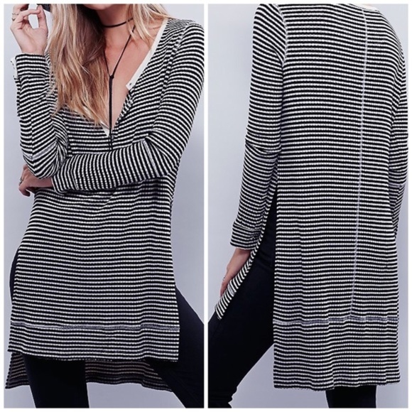 Free People Tops - We The Free People thermal striped Gwen Henley